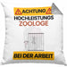 Zoologe Kissen mit Füllung 40x40 Geschenk Lustiger Spruch Geschenkidee für Zoologe Achtung Hochleistungs Zoologe Bei Der Arbeit (Grau) Grau Trendation