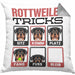 Rottweiler Besitzer Kissen mit Füllung 40x40 Geschenk Lustiger Spruch Geschenkidee Rottweiler Tricks Bleib (Grau) Grau Trendation