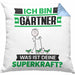 Gärtner Kissen mit Füllung 40x40 Geschenk für Gärtner Geburtstag Lustiger Spruch Was Ist Deine Superkraft (Grau) Blau Trendation