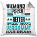 Reiter Geschenk Kissen mit Füllung 40x40 Lustige Geschenkidee für Reiter Geburtstag Niemand Ist Perfekt Aber Als Reiter Ist Man Nah Dran (Grau) Grau Trendation
