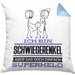 Schwiegerenkel Geschenk Kissen mit Füllung 40x40 Ich Bin Schwiegerenkel Aber Sag Doch Einfach Superheld Lustige Geschenkdiee für Schwiegerenkel (Grau) Blau Trendation