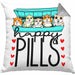 Lustiges Geschenk für Hamsterliebhaber: "Happy Pills" Kissen mit Füllung 40x40 Hamster Besitzer Grafik Züchter (Grau) Grau Trendation