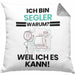 Segler Geschenk Kissen mit Füllung 40x40 Lustiger Spruch Ich Bin Segler Warum Weil Ich Es Kann Geschenkidee Bester Segler Geburtstag (Grau) Grau Trendation
