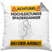 Spaziergänger Kissen mit Füllung 40x40 Geschenk Lustiger Spruch Geschenkidee für Spaziergänger Achtung Hochleistungs Spaziergänger Bei Der Arbeit (Grau) Grau Trendation