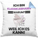 Klassikliebhaber Geschenk Kissen mit Füllung 40x40 Lustiger Spruch Ich Bin Klassikliebhaber Warum Weil Ich Es Kann Geschenkidee Bester Klassikliebhaber Geburtstag (Grau) Blau Trendation