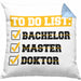 Doktortitel Bestanden Kissen mit Füllung 40x40 Geschenk To Do List (Grau) Blau Trendation