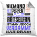 Rätselfan Geschenk Kissen mit Füllung 40x40 Lustige Geschenkidee für Rätselfan Geburtstag Niemand Ist Perfekt Aber Als Rätselfan Ist Man Nah Dran (Grau) Grau Trendation