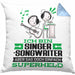 Singer-Songwriter Geschenk Kissen mit Füllung 40x40 Ich Bin Singer-Songwriter Aber Sag Doch Einfach Superheld Lustige Geschenkdiee für Singer-Songwriter (Grau) Blau Trendation