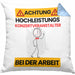 Konzertveranstalter Kissen mit Füllung 40x40 Geschenk Lustiger Spruch Geschenkidee für Konzertveranstalter Achtung Hochleistungs Konzertveranstalter Bei Der Arbeit (Grau) Blau Trendation