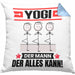 Yogi Kissen mit Füllung 40x40 Geschenk für Yogi Der Mann Der Alles Kann Geschenkidee zum Geburtstag (Grau) Blau Trendation
