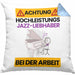 Jazz-Liebhaber Kissen mit Füllung 40x40 Geschenk Lustiger Spruch Geschenkidee für Jazz-Liebhaber Achtung Hochleistungs Jazz-Liebhaber Bei Der Arbeit (Grau) Blau Trendation