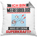 Meeresbiologe Kissen mit Füllung 40x40 Geschenk für Meeresbiologe Geburtstag Lustiger Spruch Was Ist Deine Superkraft (Grau) Grau Trendation