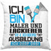 Maler und Lackierer Ausbildung Kissen mit Füllung 40x40 Geschenk Ich Bin Maler und Lackierer In Der Ausbildung Ich Darf Das Geschenkidee Spruch (Grau) Grau Trendation
