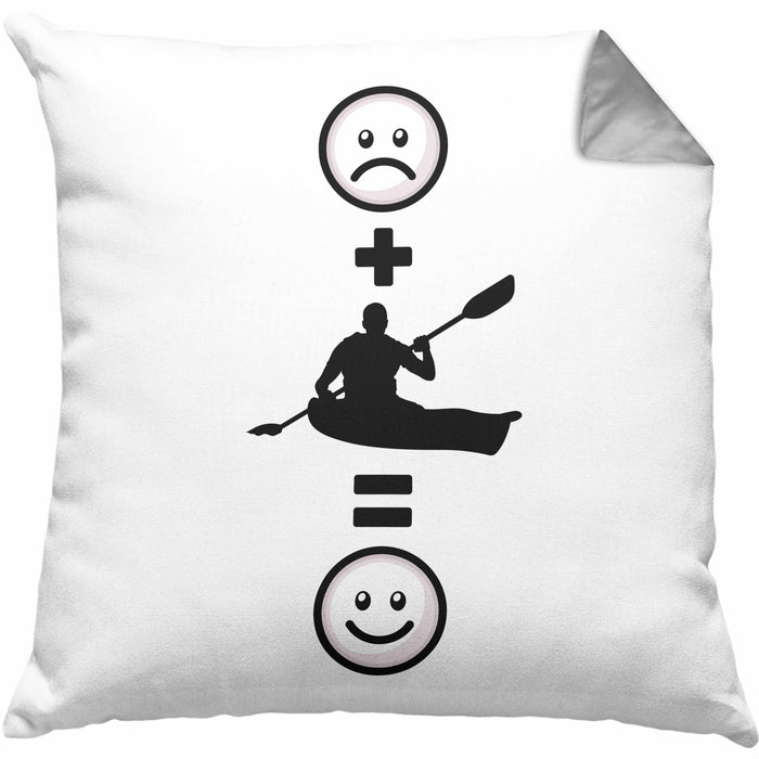 Kajak Kissen mit Füllung 40x40 Geschenk für Kajakfahrer :( + Kajak = :) Lustige Geschenkidee Geburtstag (Grau) Grau Trendation
