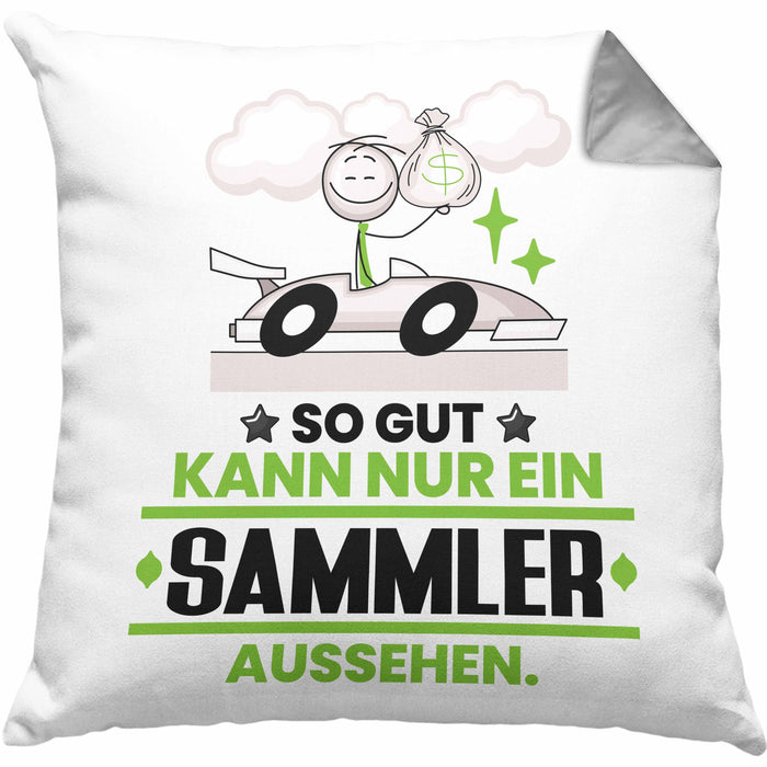 Sammler Geschenk Kissen mit Füllung 40x40 So Gut Kann Nur Ein Sammler Aussehen Geschenkidee (Grau) Grau Trendation