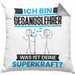 Gesangslehrer Kissen mit Füllung 40x40 Geschenk für Gesangslehrer Geburtstag Lustiger Spruch Was Ist Deine Superkraft (Grau) Grau Trendation