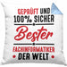 Fachinformatiker Geschenk Kissen mit Füllung 40x40 Geprüft Sicher Geschenkdiee für Fach-Finformatiker Geschenkdiee Spruch (Grau) Blau Trendation