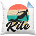 Kitesurfing Kissen mit Füllung 40x40 Geschenk für Kitesurfer Geschenkidee Vintage Grafik (Grau) Blau Trendation