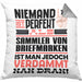Sammler von Briefmarken Geschenk Kissen mit Füllung 40x40 Lustige Geschenkidee für Sammler von Briefmarken Geburtstag Niemand Ist Perfekt Aber Als Sammler von Briefmarken Ist Man Nah Dran (Grau) Grau Trendation
