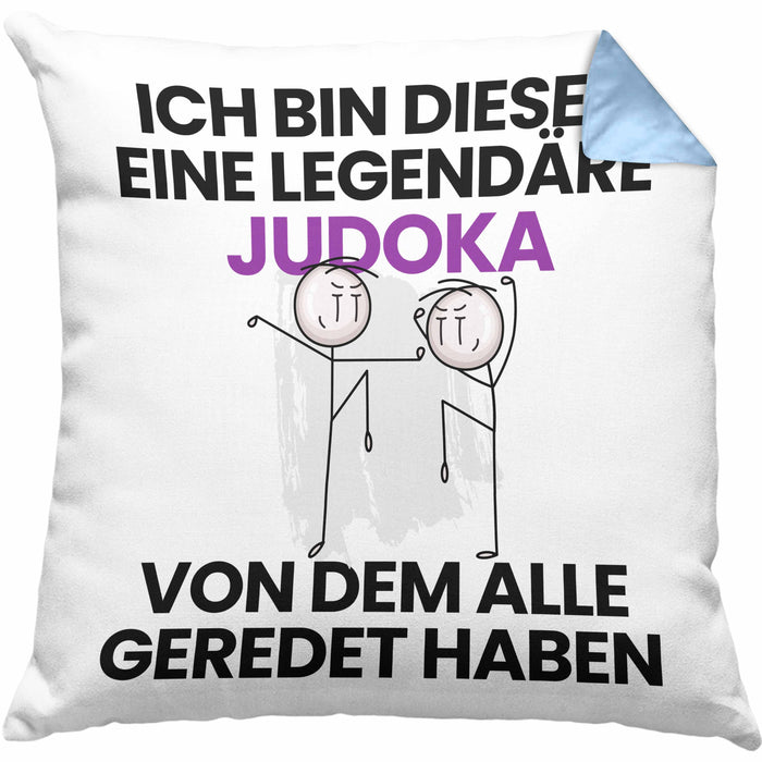 Judoka Geschenk Kissen mit Füllung 40x40 Lustige Geschenkidee Geburtstag für Judoka Ich Bin Dieser Legendäre Judoka Von Dem Alle Geredet Haben (Grau) Blau Trendation