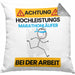Marathonläufer Kissen mit Füllung 40x40 Geschenk Lustiger Spruch Geschenkidee für Marathonläufer Achtung Hochleistungs Marathonläufer Bei Der Arbeit (Grau) Grau Trendation
