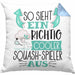 So Sieht Ein Richtig Cooler Squash-Spieler Aus Geschenk Kissen mit Füllung 40x40 Lustiger Spruch Geschenkidee (Grau) Blau Trendation