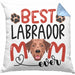 Labrador Mom Besitzerin Kissen mit Füllung 40x40 Geschenk Lustiger Spruch Geschenkidee Besitzerin Labrador Mama (Grau) Blau Trendation