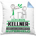 Kellner Geschenk Kissen mit Füllung 40x40 Ich Bin Kellner Aber Sag Doch Einfach Superheld Lustige Geschenkdiee für Kellner (Grau) Blau Trendation