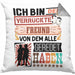Freund Kissen mit Füllung 40x40 Geschenk Spruch Lustig Geschenkidee für Freund Geburtstag Ich Bin Der Verrückte Freund Beste Freund (Grau) Grau Trendation