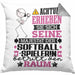 Softballspielerin Geschenk Kissen mit Füllung 40x40 Lustiger Spruch Erheben Sie Sich Der Softballspielerin Betritt den Raum (Grau) Grau Trendation