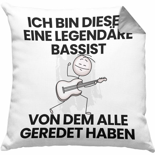 Bassist Geschenk Kissen mit Füllung 40x40 Lustige Geschenkidee Geburtstag für Bassist Ich Bin Dieser Legendäre Bassist Von Dem Alle Geredet Haben (Grau) Grau Trendation