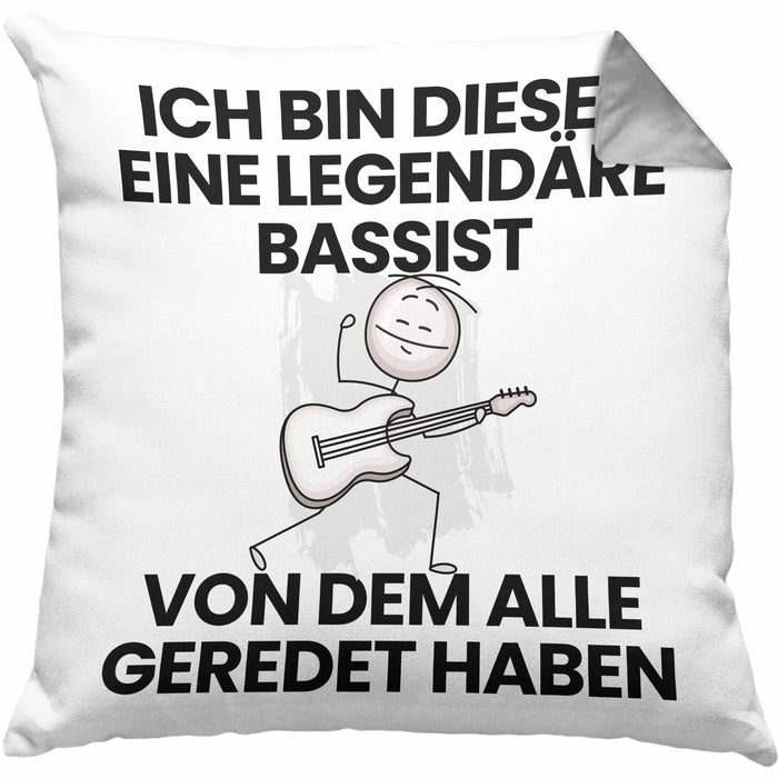 Bassist Geschenk Kissen mit Füllung 40x40 Lustige Geschenkidee Geburtstag für Bassist Ich Bin Dieser Legendäre Bassist Von Dem Alle Geredet Haben (Grau) Grau Trendation