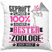 Zoologe Geschenk Lustiger Spruch für Zoologe Geschenkidee Bester Zoologe Der WeltKissen mit Füllung 40x40 (Grau) Grau Trendation