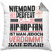Hip-Hop-Fan Geschenk Kissen mit Füllung 40x40 Lustige Geschenkidee für Hip-Hop-Fan Geburtstag Niemand Ist Perfekt Aber Als Hip-Hop-Fan Ist Man Nah Dran (Grau) Grau Trendation