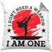 Karate-Kissen mit Füllung 40x40 Geschenk Kampfsport-Fans Jiu Jitsu Geschenkidee I Dont Need A Weapon I Am One (Grau) Grau Trendation