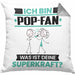 Pop-Fan Kissen mit Füllung 40x40 Geschenk für Pop-Fan Geburtstag Lustiger Spruch Was Ist Deine Superkraft (Grau) Grau Trendation