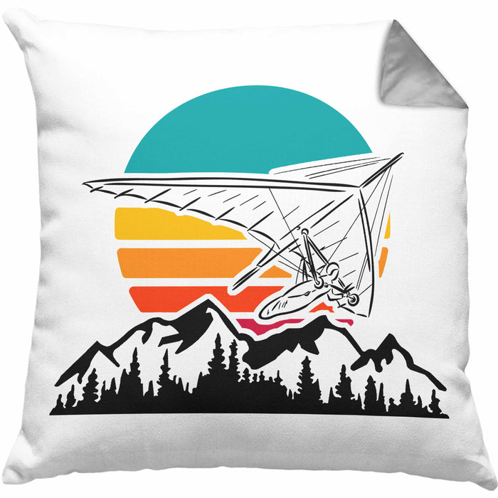 Kissen mit Füllung 40x40 Drachenflieger-Grafik Geschenk Drachenfliegen Drachenflieger Hängegleiter (Grau) Grau Trendation