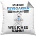 Keyboarder Geschenk Kissen mit Füllung 40x40 Lustiger Spruch Ich Bin Keyboarder Warum Weil Ich Es Kann Geschenkidee Bester Keyboarder Geburtstag (Grau) Grau Trendation