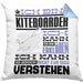 Kiteboarder Geschenk Kissen mit Füllung 40x40 Lustige Geschenkdiee für einen Kiteboarder Geburtstag Ich Bin Kiteboarder Ich Kann Es Dir Erklären Aber Nicht Für Dich Verstehen (Grau) Blau Trendation