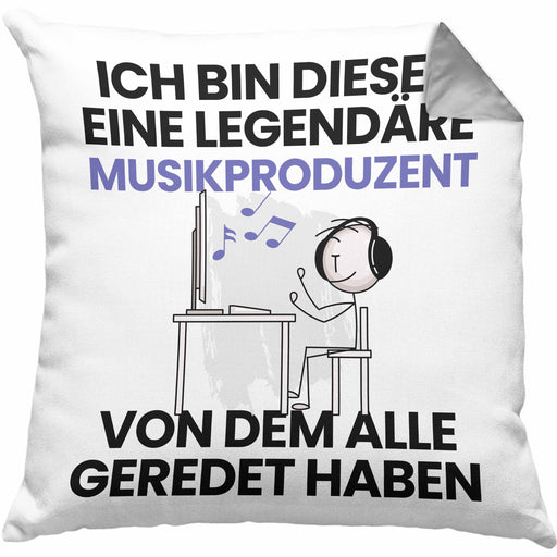 Musikproduzent Geschenk Kissen mit Füllung 40x40 Lustige Geschenkidee Geburtstag für Musikproduzent Ich Bin Dieser Legendäre Musikproduzent Von Dem Alle Geredet Haben (Grau) Grau Trendation