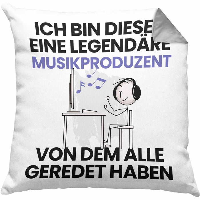 Musikproduzent Geschenk Kissen mit Füllung 40x40 Lustige Geschenkidee Geburtstag für Musikproduzent Ich Bin Dieser Legendäre Musikproduzent Von Dem Alle Geredet Haben (Grau) Grau Trendation