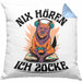 Zocker Geschenk Kissen mit Füllung 40x40 Nix Hören ich Zocke Jungs Jungen Geschenkidee zum Zocken (Grau) Blau Trendation