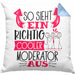 Moderator Kissen mit Füllung 40x40 Geschenk So Sieht Ein RIchtig Cooler Moderator Aus Geschenkidee Lustiger Spruch Geburtstag (Grau) Blau Trendation