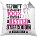 Stiefcousin Geschenk Lustiger Spruch für Stiefcousin Geschenkidee Bester Stiefcousin Der WeltKissen mit Füllung 40x40 (Grau) Grau Trendation
