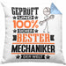 Mechaniker Geschenk Lustiger Spruch für Mechaniker Geschenkidee Bester Mechaniker Der WeltKissen mit Füllung 40x40 (Grau) Blau Trendation