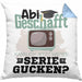 Abi Geschafft Abitur Prüfung Bestanden Kissen mit Füllung 40x40 Geschenk Kann Ich Jetzt Weiter Serie Gucken Serienjunkie Geschenkidee (Grau) Blau Trendation