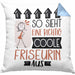 Friseurin Geschenk Kissen mit Füllung 40x40 Lustig Geschenkidee für Friseurin Geburtstag So Sieht Eine Richtig Coole Friseurin Aus Frauen Spruch (Grau) Blau Trendation