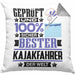 Kajakfahrer Geschenk Lustiger Spruch für Kajakfahrer Geschenkidee Bester Kajakfahrer Der WeltKissen mit Füllung 40x40 (Grau) Grau Trendation