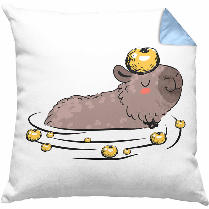Kissen mit Füllung 40x40 mit Capybara-Motiv Geschenk für Capybara Liebhaber (Grau) Blau Trendation