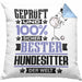 Hundesitter Geschenk Lustiger Spruch für Hundesitter Geschenkidee Bester Hundesitter Der WeltKissen mit Füllung 40x40 (Grau) Blau Trendation